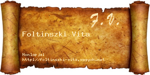 Foltinszki Vita névjegykártya
